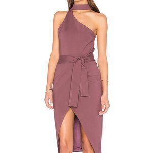 Choker collar asymmetrical dress